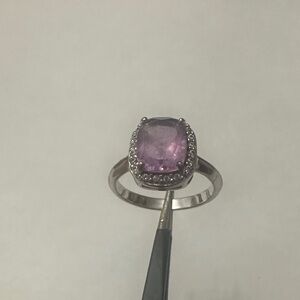 Elegant Purple Gemstone Silver Ring